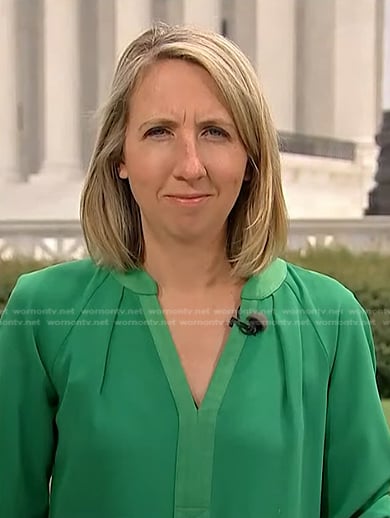 Julia Ainsley's green dress on NBC News Daily