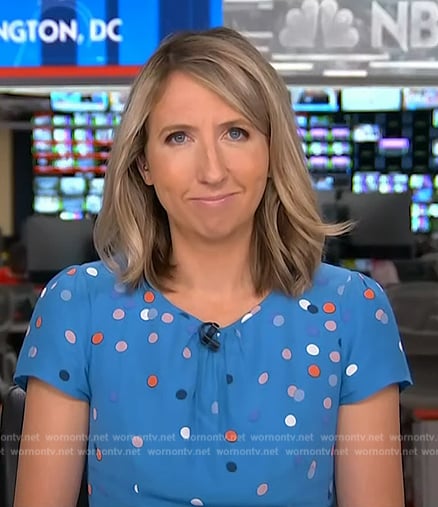 Julia Ainsley’s blue polka dot dress on NBC News Daily