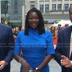 Jummy Olabanji’s blue gathered short sleeve dress on Today