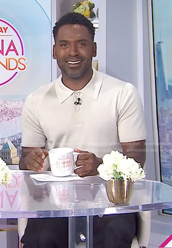 Justin's grey polo shirt on Today