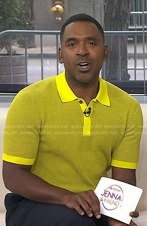 Justin's yellow polo shirt on Today