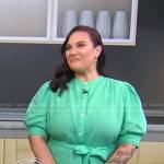 Karen Akunowicz’s green puff sleeve shirtdress on Good Morning America