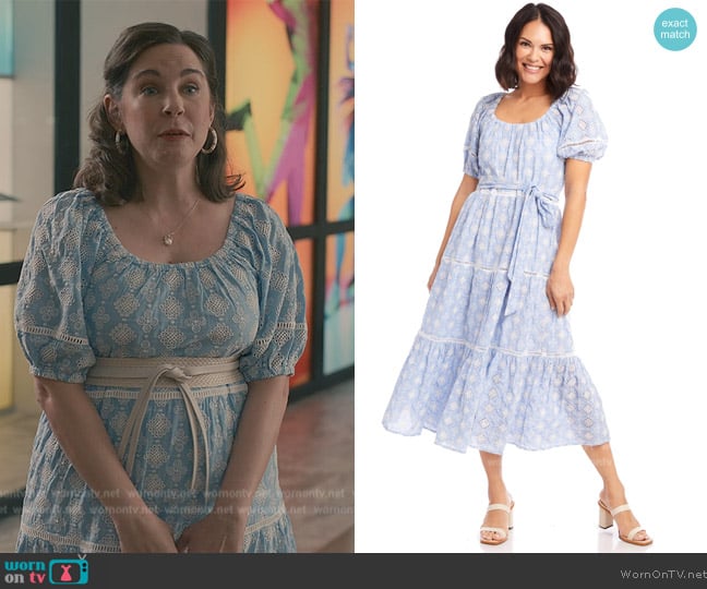 Karen Kane Tiered Eyelet Dress worn by  Allison Gabriel ( Allison Gabriel) on Sweet Magnolias