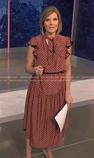 Kate Snow’s pink polka dot dress on NBC News Daily