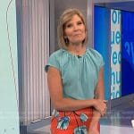 Kate Snow’s red flora pencil skirt on NBC News Daily