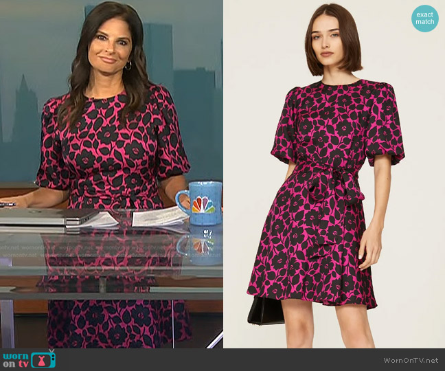 Kate Spade Rosy Garden Tie-waist Dress worn by Darlene Rodriguez on Today