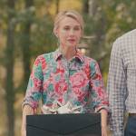 Kathy’s pink floral print shirt on Sweet Magnolias