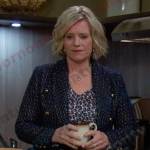 Kayla’s blue tweed blazer on Days of our Lives