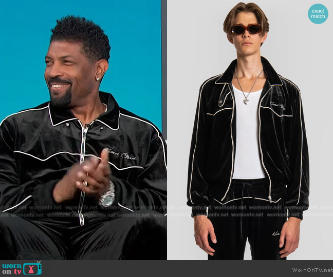 Keiser Clark Black Velvet Club Jacket worn by Deon Cole on Access Hollywood