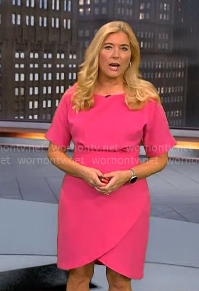 Kelly Cass's pink dress on CBS Mornings