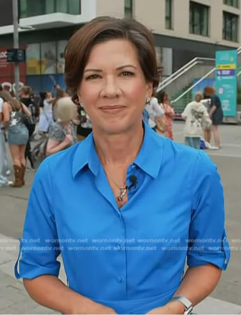 Kelly Cobiella’s blue shirtdress on Today