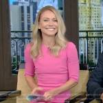 Kelly’s pink sheath dress on Live with Kelly and Mark