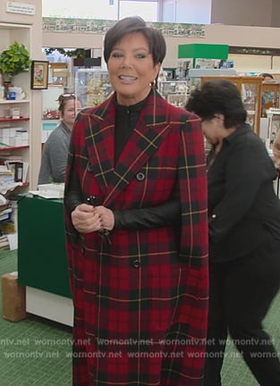 Kris's red plaid coat on The Kardashians