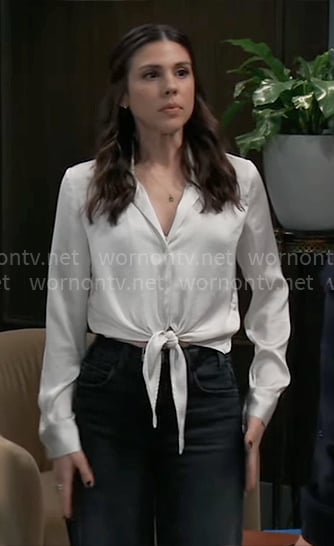 Kristina's white tie front top on General Hospital