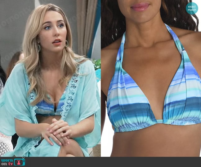 La Blanca Ocean Tides Halter Bikini Top worn by Josslyn Jacks (Eden McCoy) on General Hospital