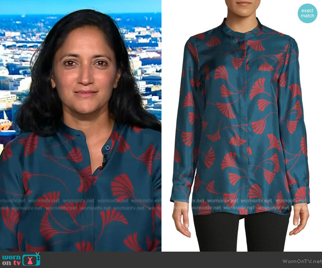 Lafayette 148 New York Brayden Empress Silk Blouse worn by Dr Kavita Patel on NBC News Daily