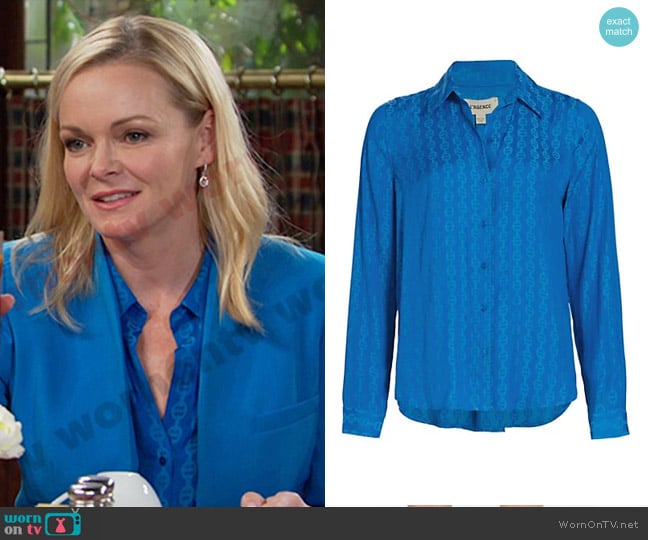 L'Agence Holly Chain Print Button-Up Shirt worn by Belle Brady (Martha Madison) on Days of our Lives