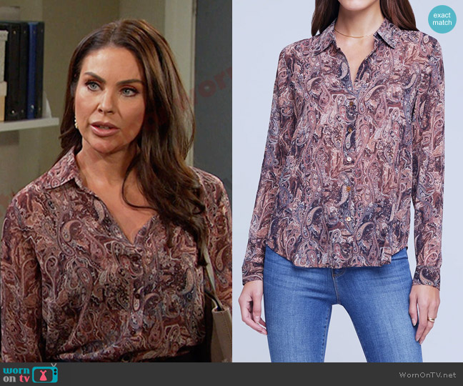 WornOnTV: Chloe’s pink paisley print blouse on Days of our Lives ...