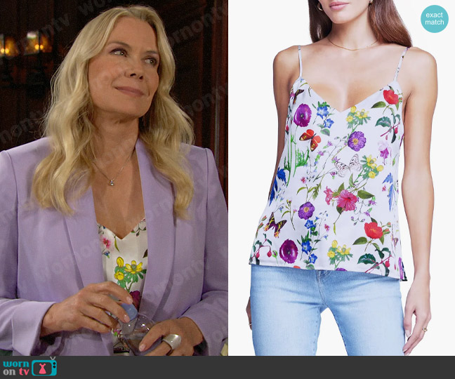 L'Agence Jane Floral Cami worn by Brooke Logan (Katherine Kelly Lang) on The Bold and the Beautiful