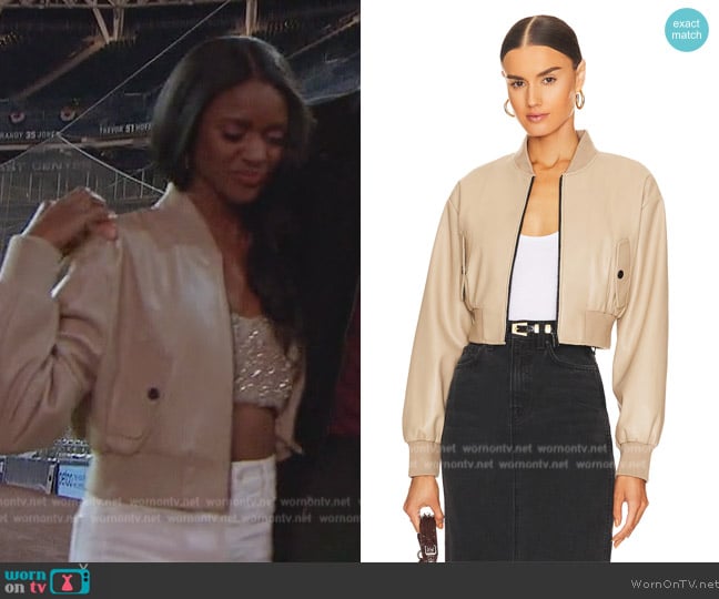 LaMarque Evelin Bomber worn by Charity Lawson on The Bachelorette