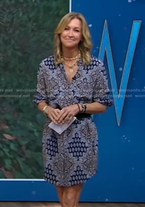 Lara’s blue paisley print dress on Good Morning America