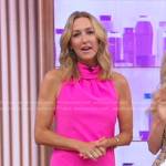 Lara’s pink high neck sleeveless dress on Good Morning America