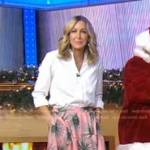 Lara’s pink leaf print skirt on Good Morning America