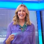 Lara’s purple button down blouse on Good Morning America