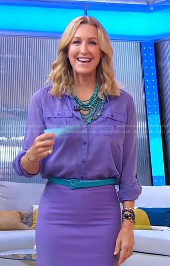 Lara’s purple button down blouse on Good Morning America