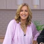 Lara’s pink tie neck satin top on Good Morning America