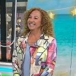 Laurie Schacht’s multicolor print moto jacket on Today