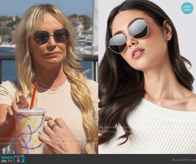 NA-KD Escadrille Sunglasses worn by Taylor Armstrong on The Real Housewives of Orange County