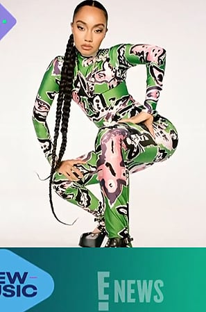 Leigh-Anne Pinnock’s green print top and pants on E! News