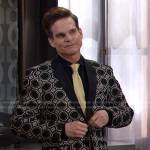 Leo’s black jacquard suit on Days of our Lives