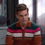 Leo’s multicolor stripe polo sweater on Days of our Lives