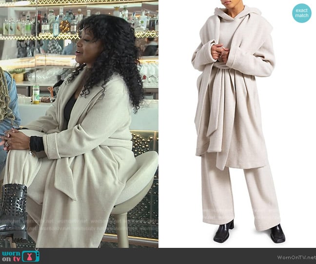 Leset Sienna Wool-Blend Robe worn by Monyetta Shaw-Carter on The Real Housewives of Atlanta