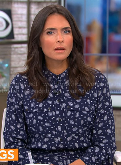 Lilia Luciano's blue paisley print shirtdress on CBS Mornings