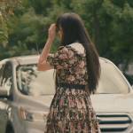 Lily’s black floral print dress on Sweet Magnolias