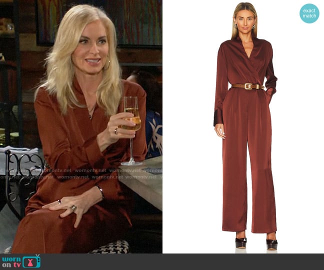 Line & Dot Giselle Jumpsuit worn by Ashley Abbott (Eileen Davidson) on The Young and the Restless