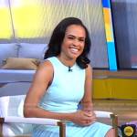 Linsey’s light blue leather dress on Good Morning America