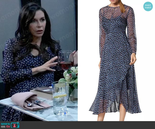 L.K. Bennett Beya Dress worn by Anna Devane (Finola Hughes) on General Hospital