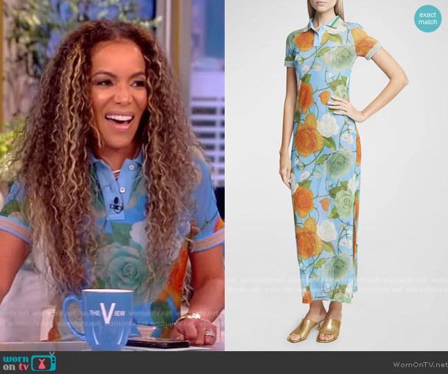 Loewe x Paula's Ibiza Rose Printed Long Polo Dress worn by Sunny Hostin on The View