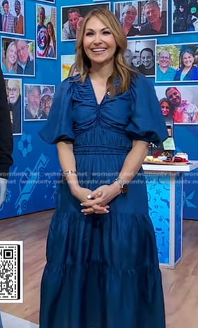 Lori's blue puff sleeve dress on Good Morning America