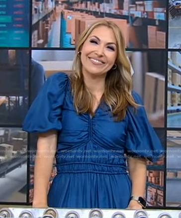 Lori's blue puff sleeve dress on Good Morning America