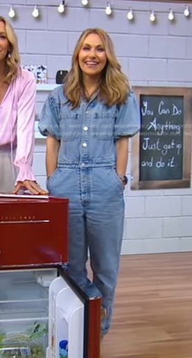 Lori’s puff sleeve denim jumpsuit on Good Morning America