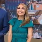 Lori’s teal green smocked tie waist dress on Good Morning America