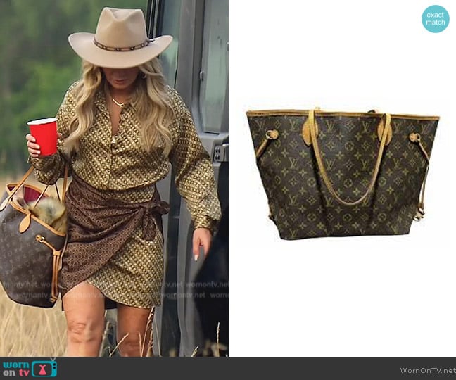 Louis Vuitton Neverfull cloth tote worn by Tamra Judge on The Real Housewives of Orange County