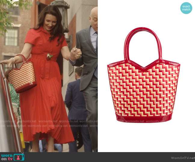 Lulu Guinness Basketweave Handle Bag worn by Charlotte York (Kristin Davis) on And Just Like That