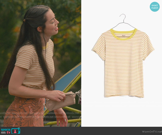 Madewell  Vintage Ringer Tee in Tierney Stripe Tee worn by Annie Sullivan (Anneliese Judge) on Sweet Magnolias