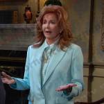 Maggie’s blue houndstooth blouse and blazer on Days of our Lives